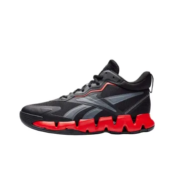 Reebok Zig Encore Anti Slip Wear Resistant Low Top Basketball Shoes Men's Black Red