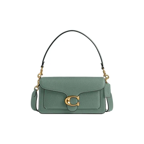 COACH Tabby Polished Pebbled Leather One Shoulder Handbag Medium Size Women's Sage Green