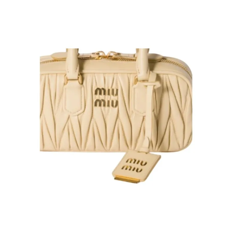 MIU MIU Arcadie Series Lambskin Handbag Mini Women's Soybeans-5
