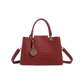 H YXIANG Microfiber Synthetic Leather Handbag Women's Burgundy