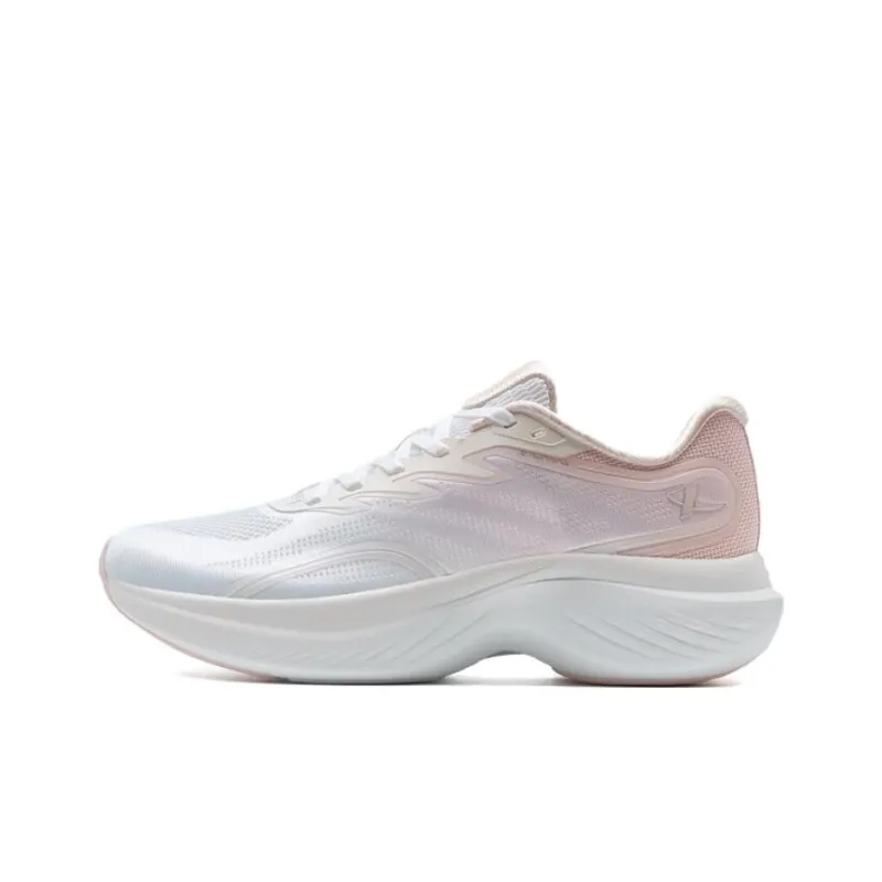 XTEP Breathable And Wear resistant Low Top Casual Running Shoes Women's White Pink-0