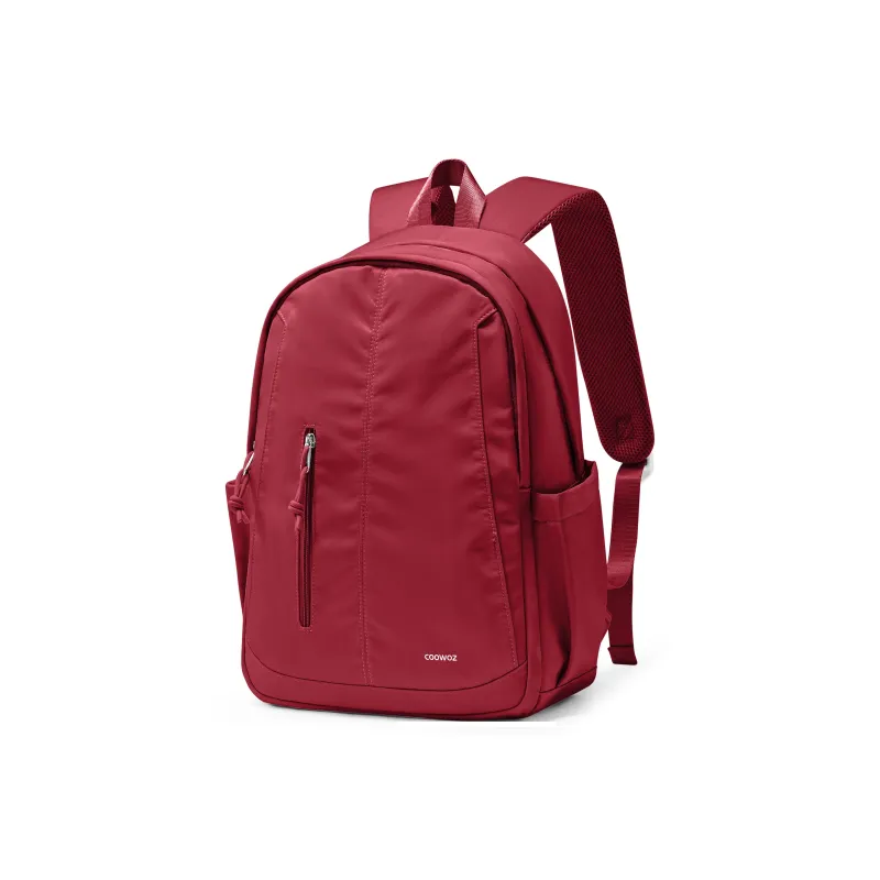 COOWOZ Nylon Backpack Regular Unisex Ecru/Red/Pink Purple/Black/Peacock Blue-2