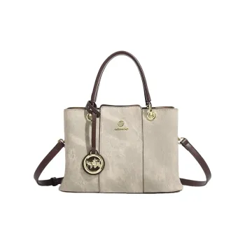 PESASRIE Microfiber Synthetic Leather Shoulder Bag Crossbody Bag Tote Handbag Regular Women's Beige Green