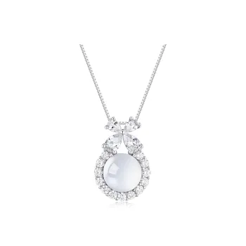 KADER Lucky Four Leaf Clover Series Chalcedony Necklaces Women's