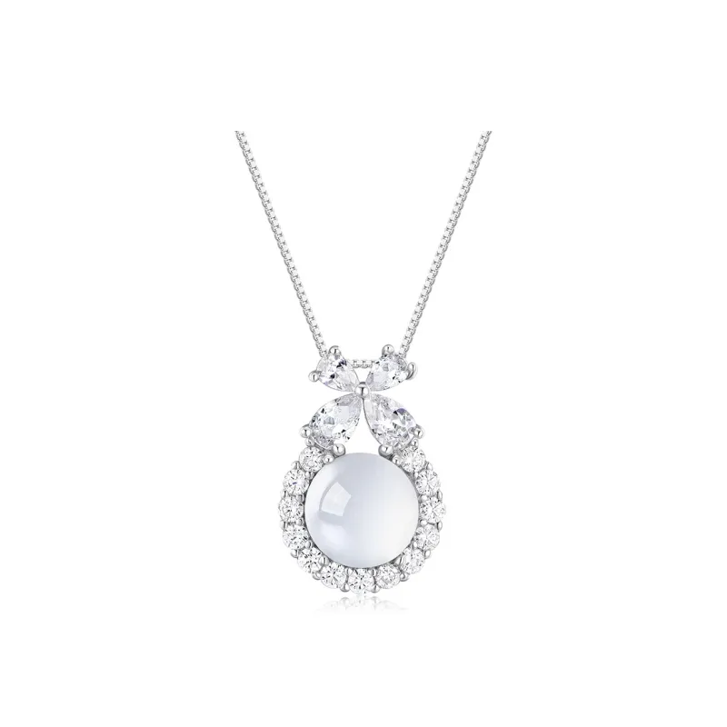 KADER Lucky Four Leaf Clover Series Chalcedony Necklaces Women's-0