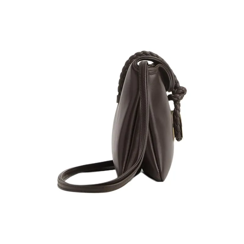 Bottega Veneta Cow Leather Shoulder Bag, Crossbody Bag Mini Unisex Brown-1