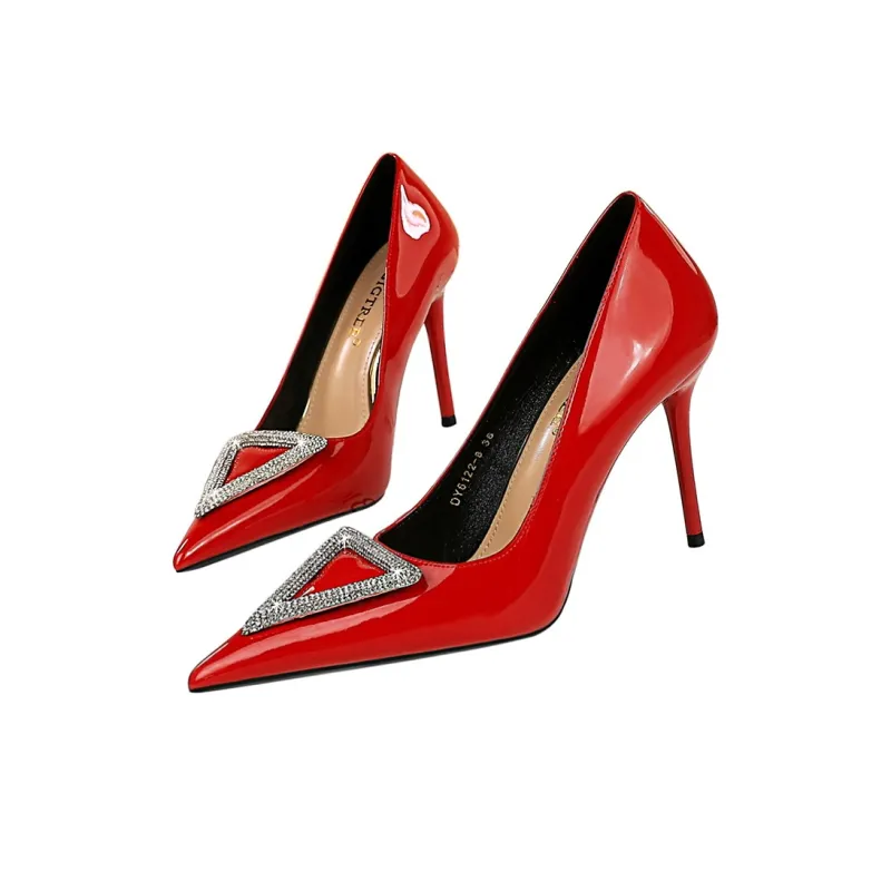 QITUMAUL Slim Heel High Heels Women's-8