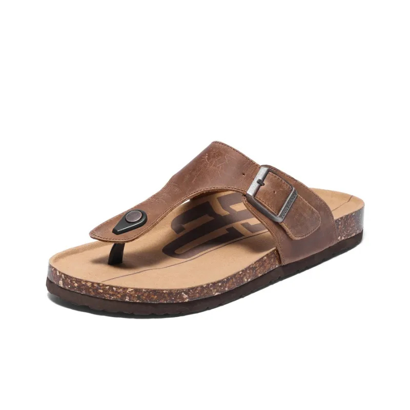 BELLE Rubber Sole Abrasion Resistant Slip Resistant Flip Flops Men's-5