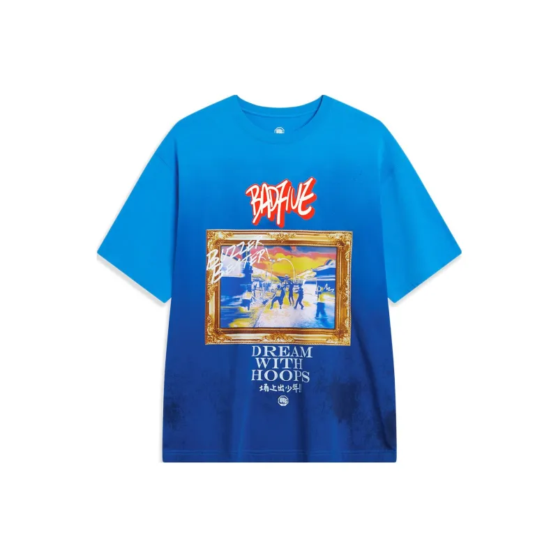 LINING Badfive T Shirts Men Interstellar Blue Gradient-0