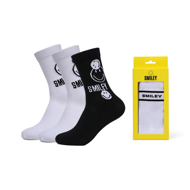 SMILEY Mid Calf Socks Unisex Combo Set-11