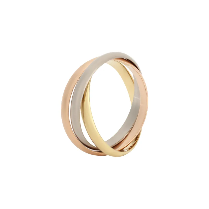 CARTIER Trinity Series 18K Gold 18K White Gold Rings Unisex Silver/Gold/Rose Gold-1