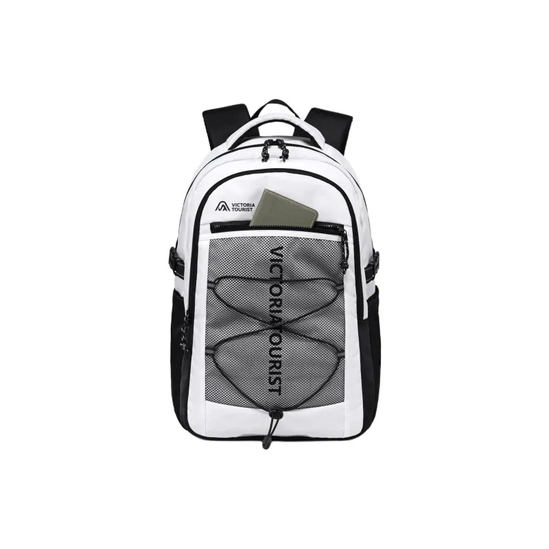 Victorian Traveler Polyester Laptop Backpack Regular Unisex White & Black-1