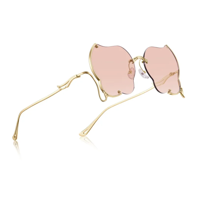 Lao Feng Xiang Β Titanium Irregular Shape Sunglasses Women's-3