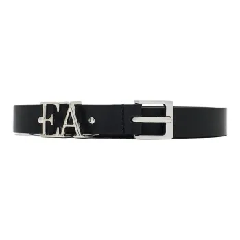EMPORIO ARMANI Smooth Leather Belt With Moulded Ea Buckle