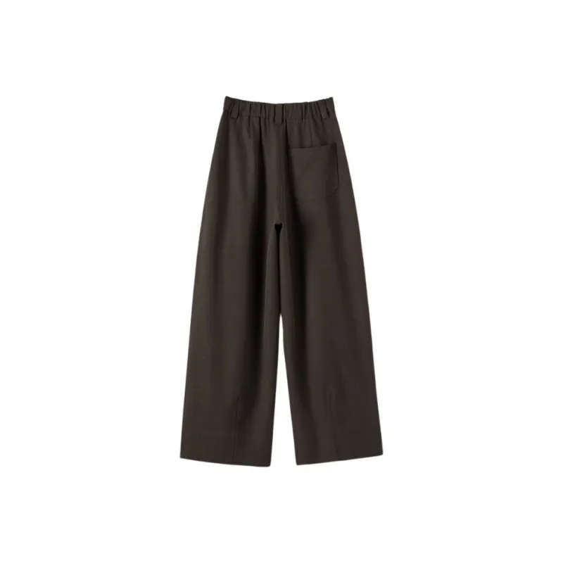 Late White Casual Pants Women's Dark Brown-1
