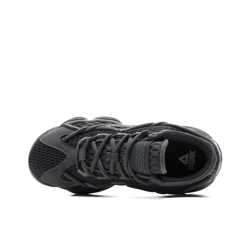 PEAK State Pole 6371 Cushioning Breathable Low Top Chunky Sneakers Unisex Dark Gray-3
