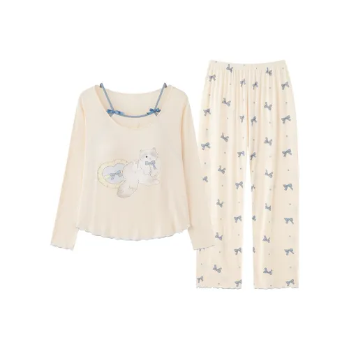 XIAFENYAN Pajama Set Women's Apricot