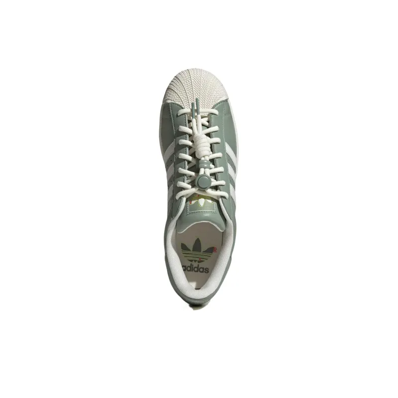 Adidas Originals Superstar 2 Lightweight Low Top Skateboard Shoes Unisex White Green-2