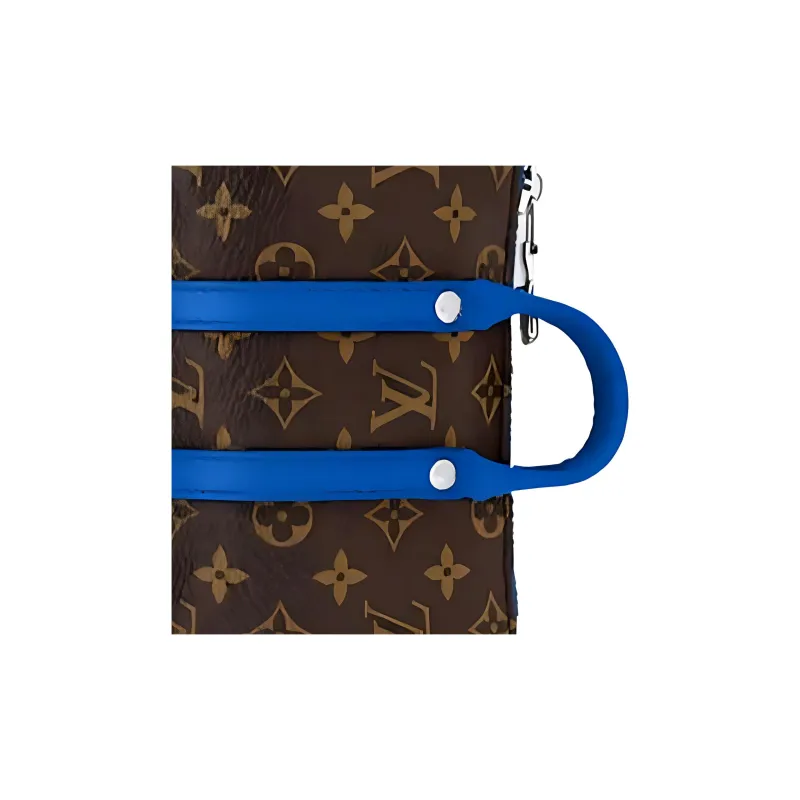 LOUIS VUITTON Mini Keepall Canvas With Leather Monkey Bag Keychain Accessory Men's Blue-3