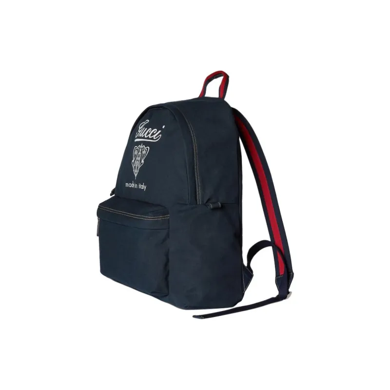GUCCI Canvas Backpack Medium Size Men's Dark Blue-1
