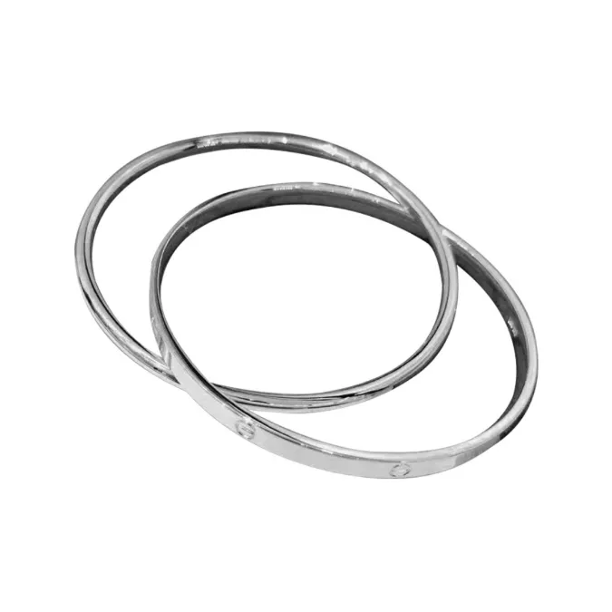 HAOYINFANG Pure Silver 999 Sterling Silver Bangles Women's-0