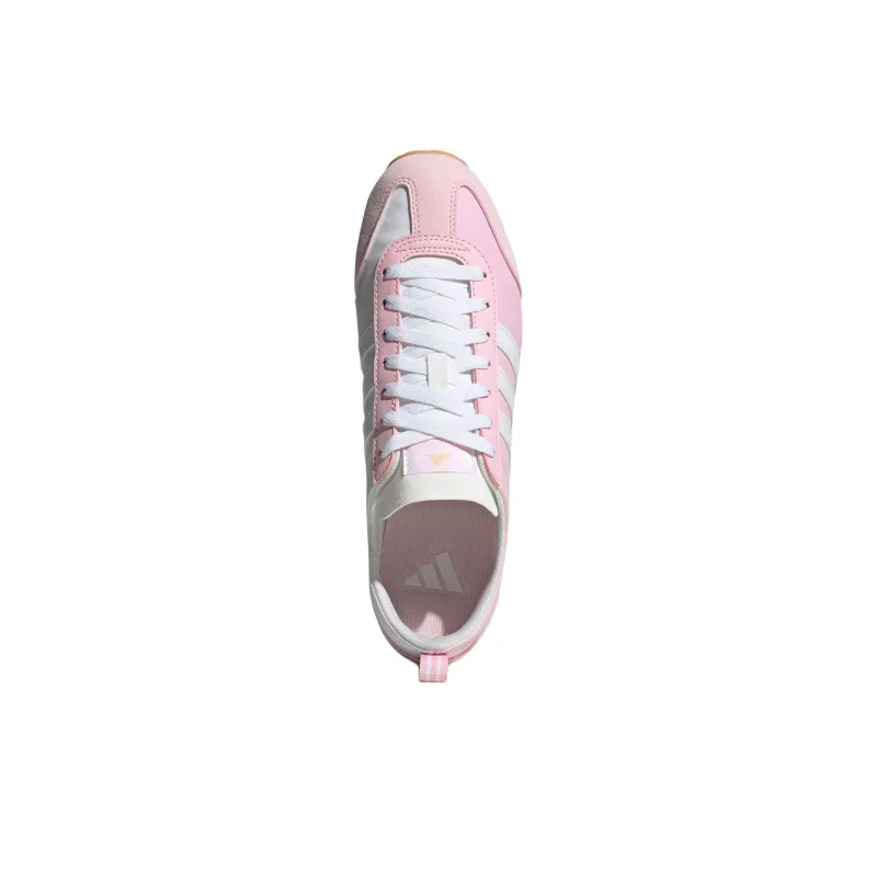 Adidas VS JOG 2.0 Anti Slip Wear Resistant Low Top Casual Shoes Unisex Pink White-4