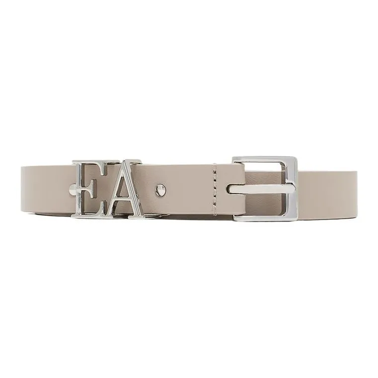 EMPORIO ARMANI Smooth Leather Belt With Moulded Ea Buckle-0