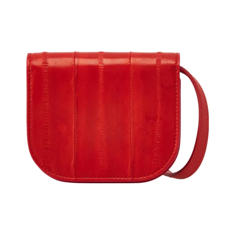 FERRAGAMO GANCINI Eel Skin Shoulder Bag Crossbody Bag Mini Men's Red-1