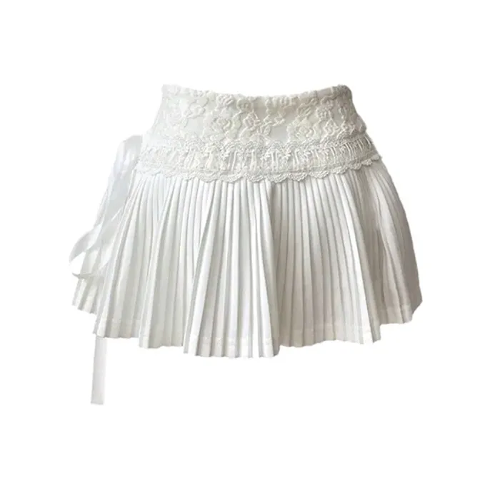 ETSE Casual Short Skirts Women's White-1