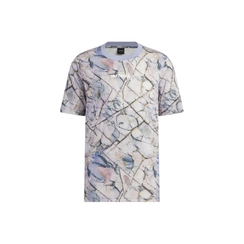 Adidas T Shirts Unisex Silver Gray Violet-0
