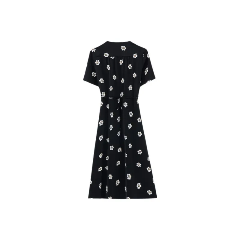 PLANE DRIFT Short Sleeved Dress Women's Black-2