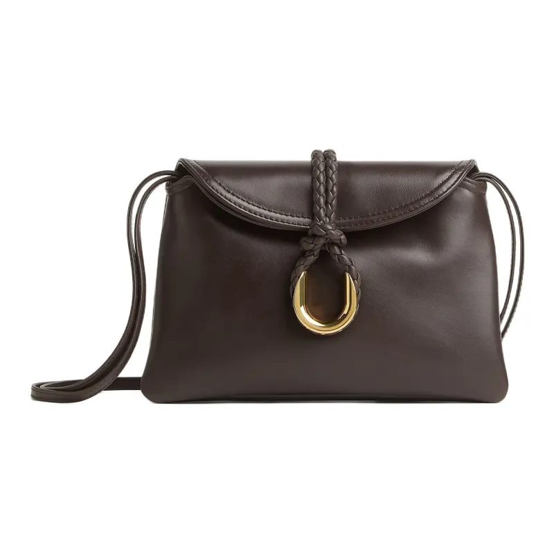 Bottega Veneta Cow Leather Shoulder Bag, Crossbody Bag Mini Unisex Brown-0