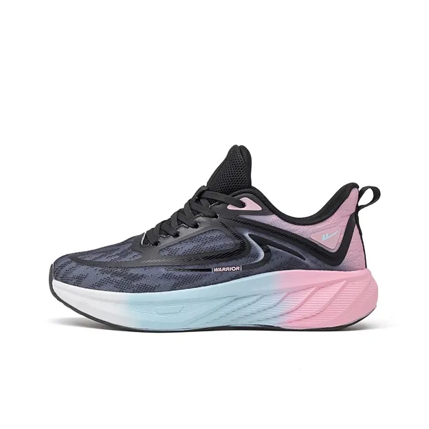 Warrior Cushioning Breathable Lightweight Low Top Casual Training Sprint Running Shoes Women's Black Pink-0