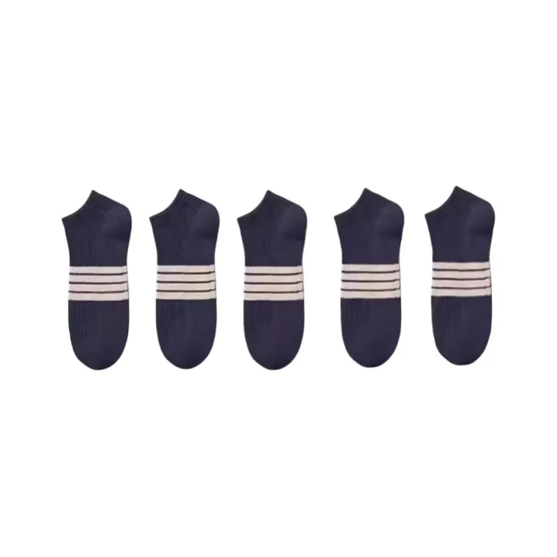 Beerus Ankle Socks Men's 5 Pack Vintage Four Stripe-14
