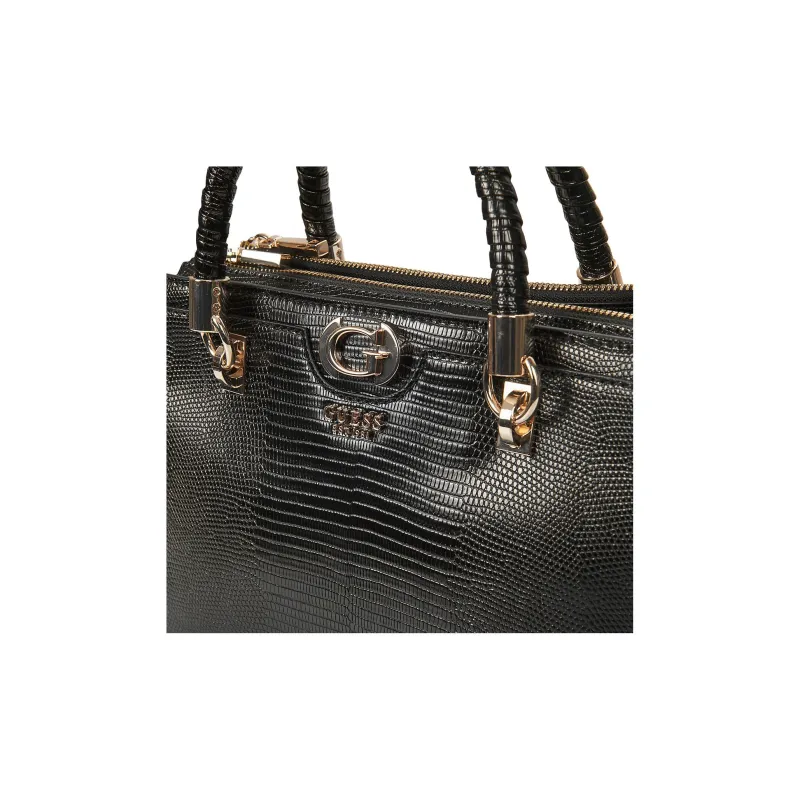 GUESS Synthetic Leather Shoulder Bag, Crossbody Bag, Handbag Medium Size Women's Black-4
