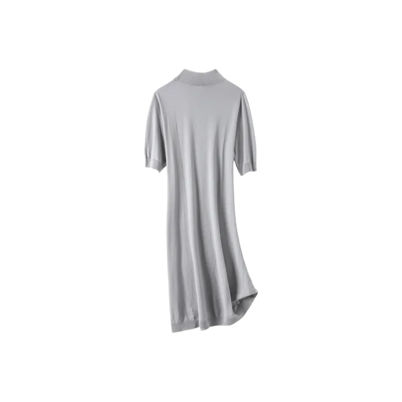 H YXIANG Short Sleeved Dresses Women's Light Gray Green-1