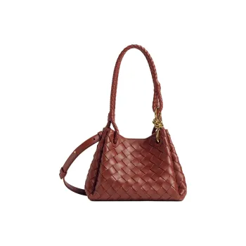 Bottega Veneta Parachute Sheepskin Shoulder Bag Small Size Women's Sapele Red