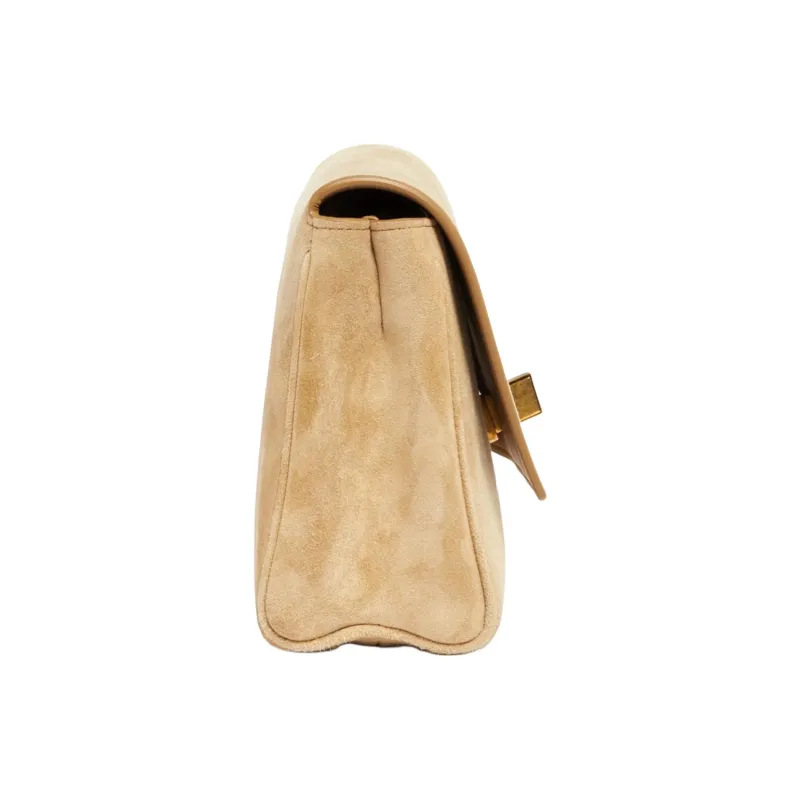 KHAITE Calf Suede Clutch Women's Khaki-2