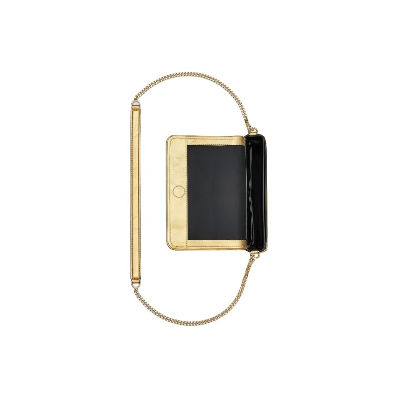 MARC JACOBS Metallic Leather Portable Crossbody Bag, Shoulder Bag Mini Women's Gold-3