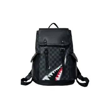 Debecca PU Backpack Regular Unisex Black Gray/Brown