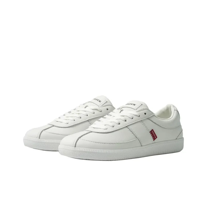 GOLUCK Slip Resistant Cushioning Low Top Skateboard Shoes Unisex Pure White-1