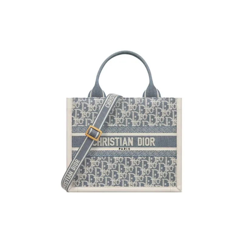 DIOR Cotton Tote Bag, Shopping Bag, Handbag Trumpets Unisex Blue-0