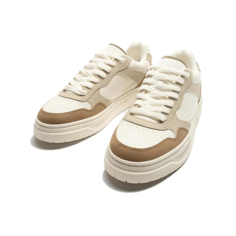 ZARA Low Top Skateboard Shoes Men's Beige Umber-1