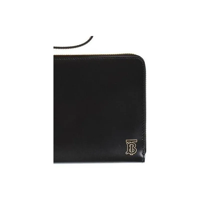 Burberry Leather Wallet Men's Black-4