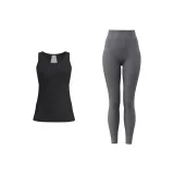 Starburst Black Tank Top+Sea Rock Gray Pants
