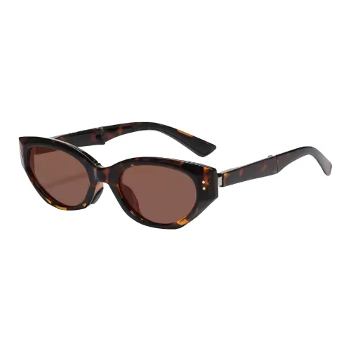 Narandu Plate And Metal PC Irregular Shape Sunglasses Womens Bright Black, Ecru
