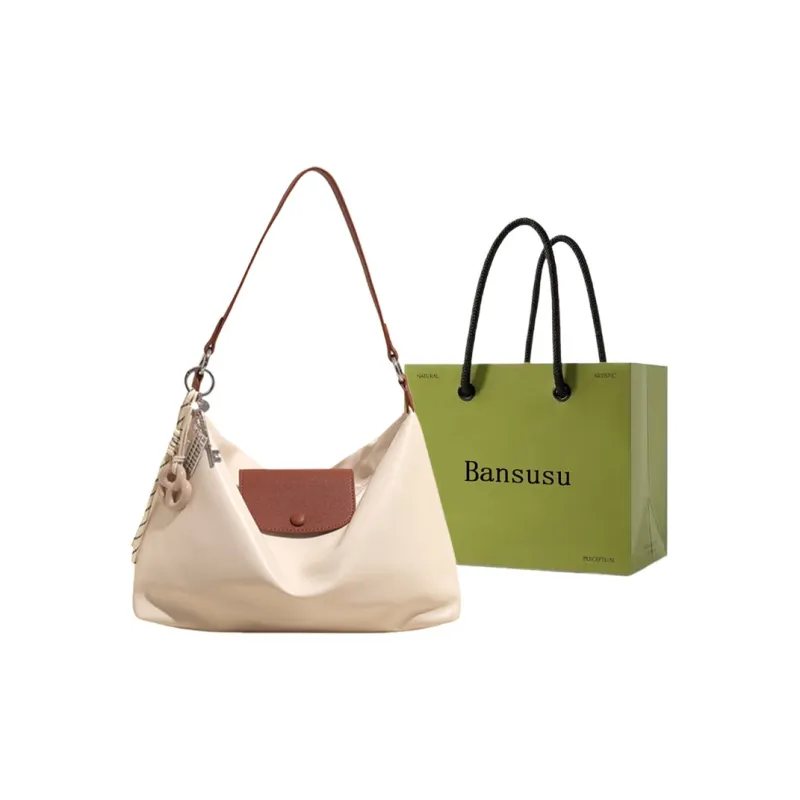 Bansusu PU Tote Bag Shoulder Bag Regular Women's White & Khaki/White & Brown/Brown/Black-3