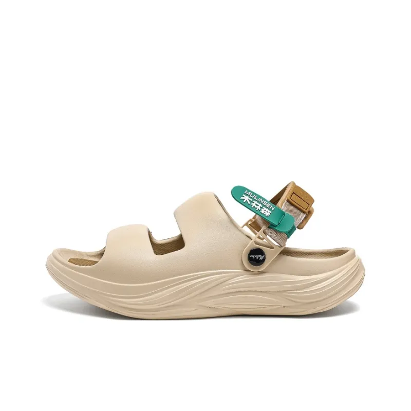 Mulinsen Beach Sandals Unisex Black/Khaki Brown/Matcha Green-7