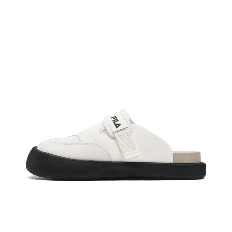 FILA SMILA Rubber Sole Abrasion Resistant Slip Resistant Closed Toe Slippers Women's Tofu White-0