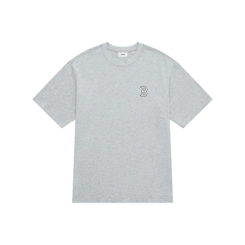 MLB Boston Red Sox Monogram Big Luxe Overfit T-Shirt Unisex Heather Gray-1